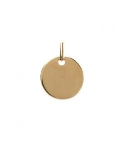 Médaille Ronde 15 Mm Pendentif à Graver Plaqué Or Avec Ou Sans Gravure