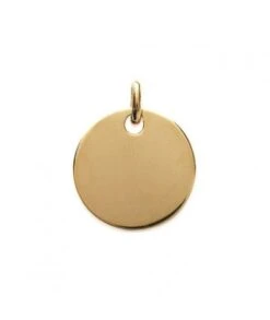 Médaille Ronde 20 Mm Pendentif à Graver Plaqué Or Avec Ou Sans Gravure