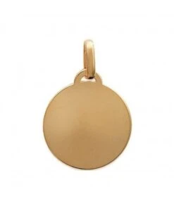Médaille Ronde 22 Mm Pendentif à Graver Plaqué Or Avec Ou Sans Gravure