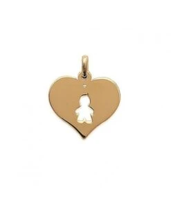 Pendentif Coeur Garçon En Plaqué Or Avec Ou Sans Gravure