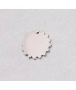 Pendentif Médaille En Acier Soleil 18 Mm à Graver Avec Ou Sans Gravure