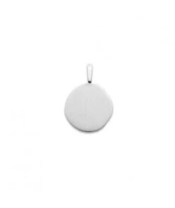Pendentif Médaille Ronde 14 Mm En Argent Rhodié à Graver Avec Ou Sans Gravure