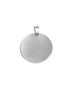 Pendentif Médaille Ronde Acier 32 Mm