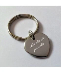Porte Clé Coeur à Graver • Acier