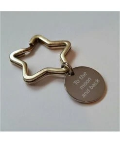 Porte-clé Etoile Et Médaille Gravée